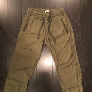 TNA army green drawstring pant